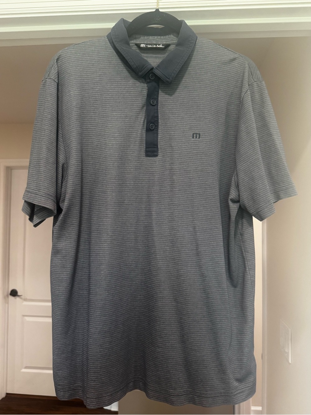 Travis Mathew Men's Short Sleeve Polo in Charcoal Gray with Dark Trim